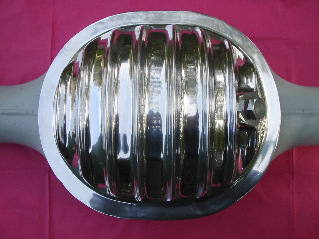 Ford 8 inch diff cover for early Ford Customlines and Mustangs. Polish
