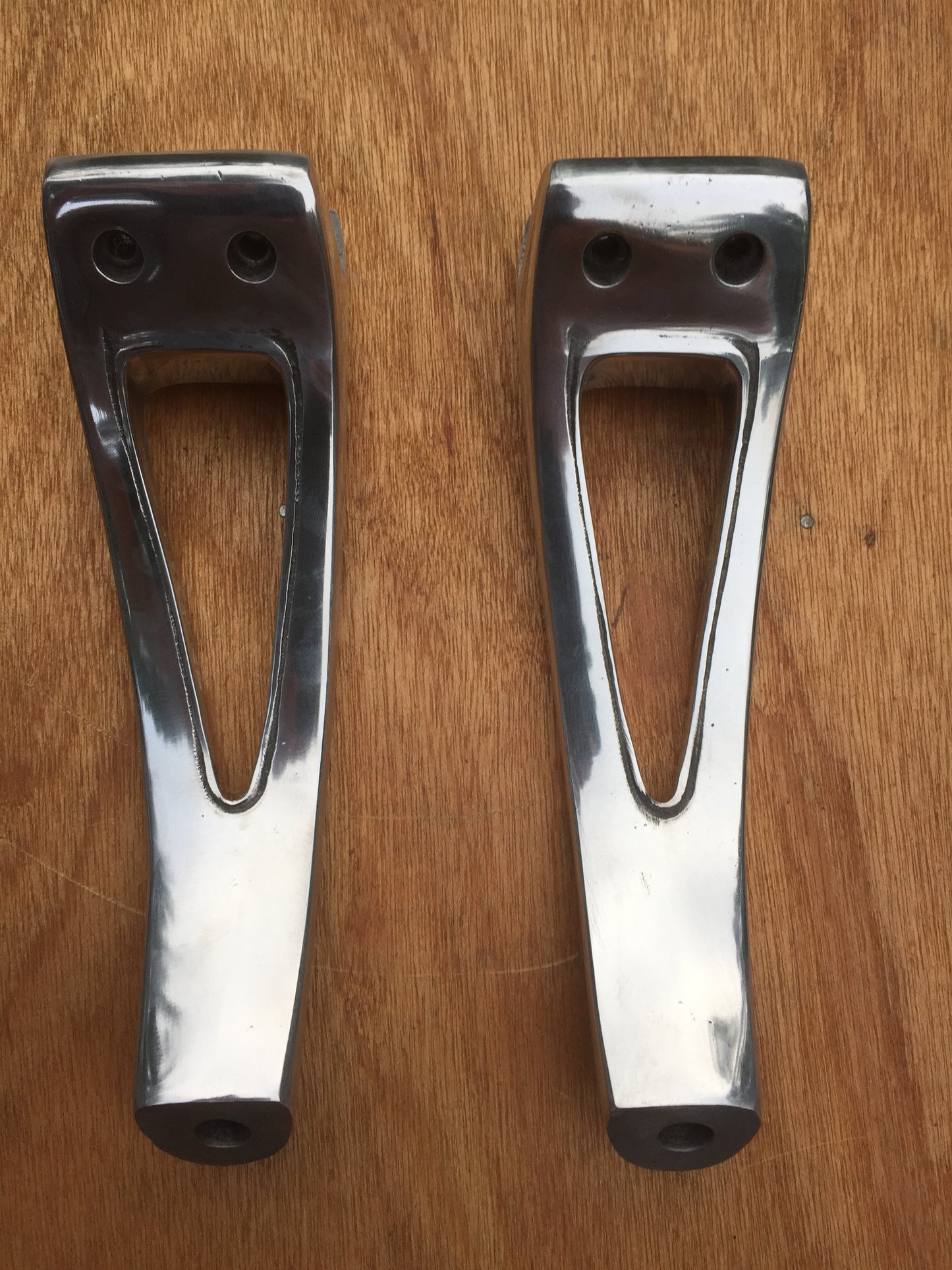Cut-out Headlight posts Pair for T Buckets, Hi Boys. Polished Aluminium