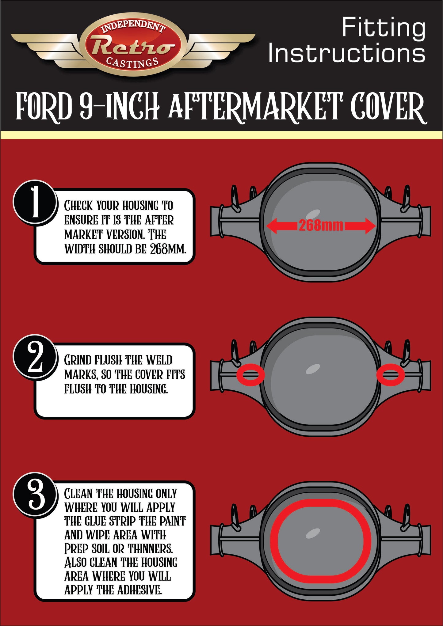 Ford nine-inch aftermarket Diff cover. Polished Aluminium (NEW TO RANGE)