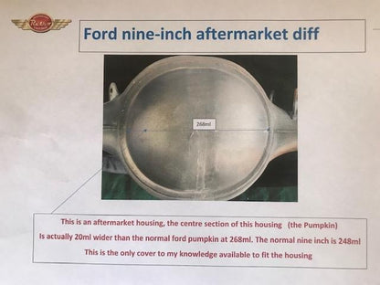 Ford nine-inch aftermarket Diff cover. Polished Aluminium (NEW TO RANGE)